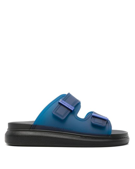 Alexander McQueen Hybrid Slippers Met Logo-reliëf in het Blue voor heren
