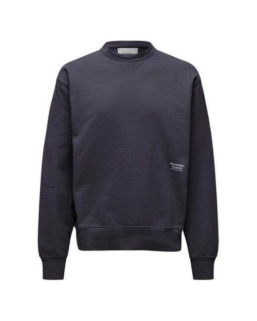 Pas Normal Studios Blue Ribbed Crew-Neck Sweatshirt for men