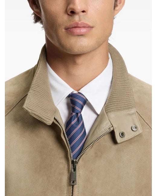 HUGO Natural Zip-Up Suede Jacket for men