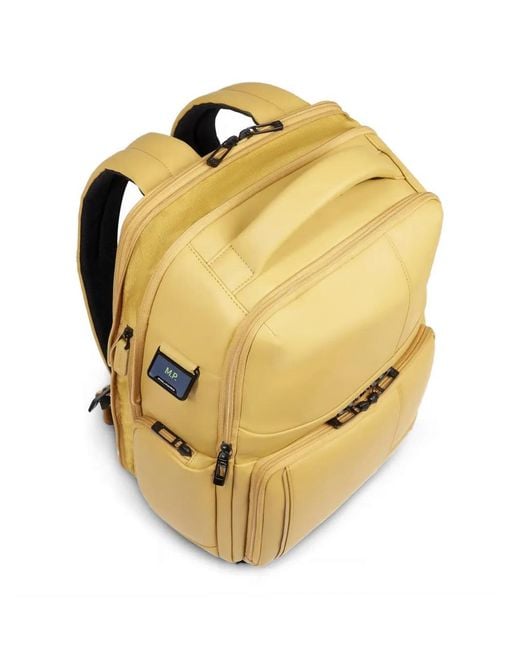 Piquadro Yellow Expandable Backpack for men