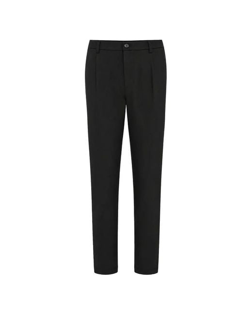 Paul & Shark Black Pantalon Chino Dynamic À Design Plissé for men