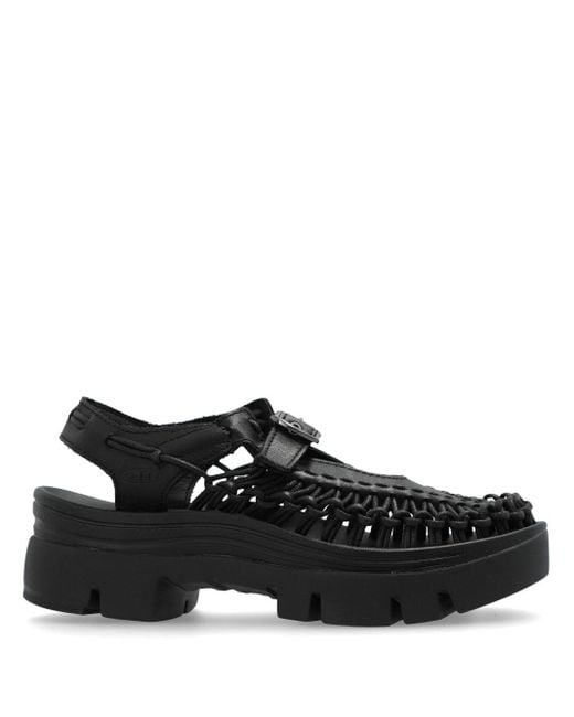 Sandales en cuir à design noué Noir Kei Ninomiya en coloris Black