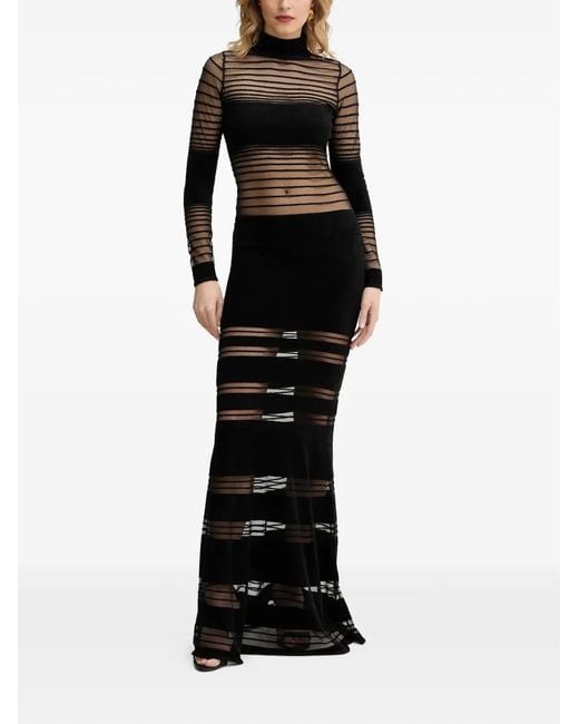 retroféte Black Johanne Striped Maxi Dress