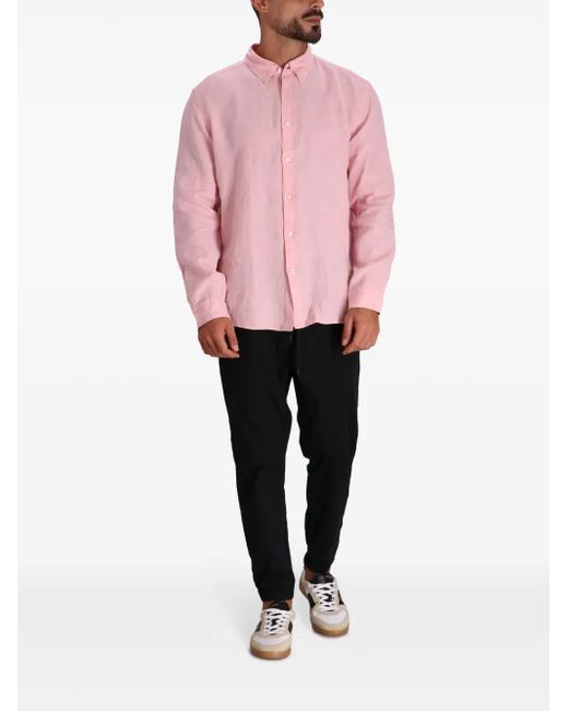 Boss Pink Logo-Embroidered Shirt for men