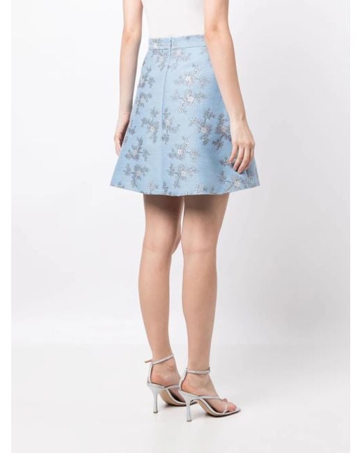 Macgraw Blue Gemusterter A-Linien-Rock