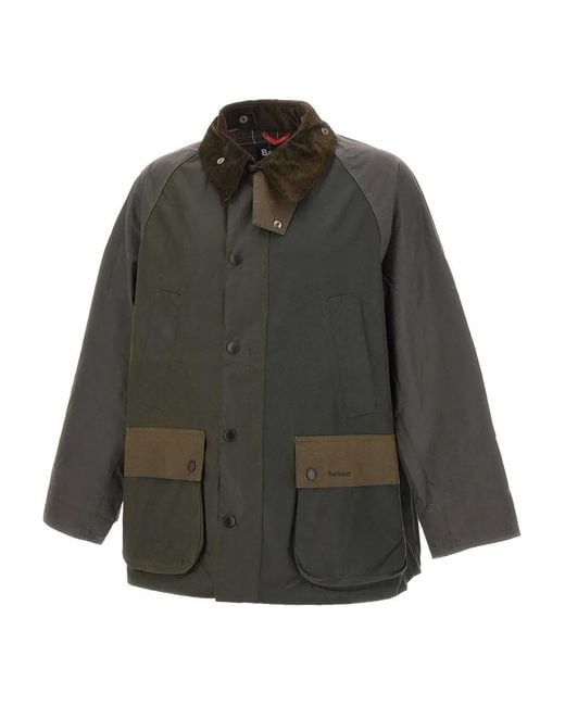 Barbour Gray Patchwork Corduroy Collar Jacket