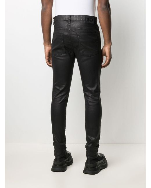 DIESEL High-shine Skinny-fit Jeans in Black for Men | Lyst
