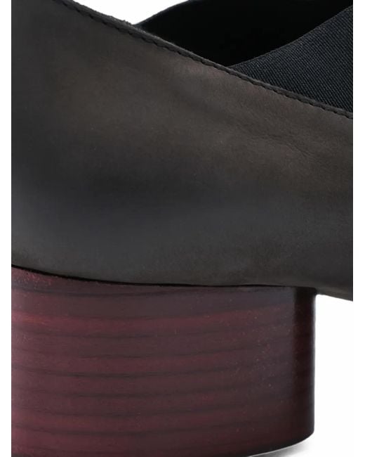 Uma Wang Brown Cross-Strap Leather Pumps