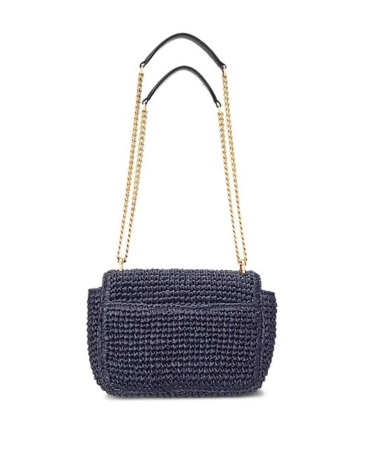 Ralph Lauren Blue Sophee Woven Chain Shoulder Bag
