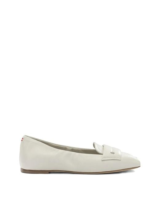 Halmanera White Peep-Toe Loafers
