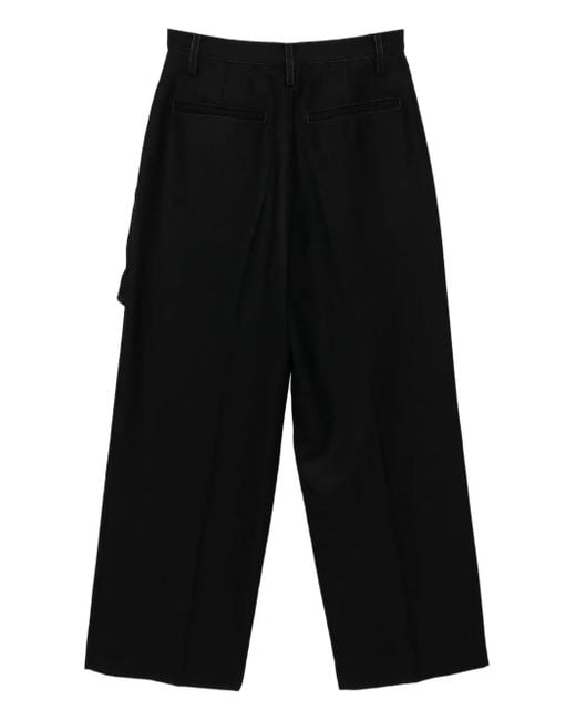ANDERSSON BELL Black Crossover-Wrap Trousers