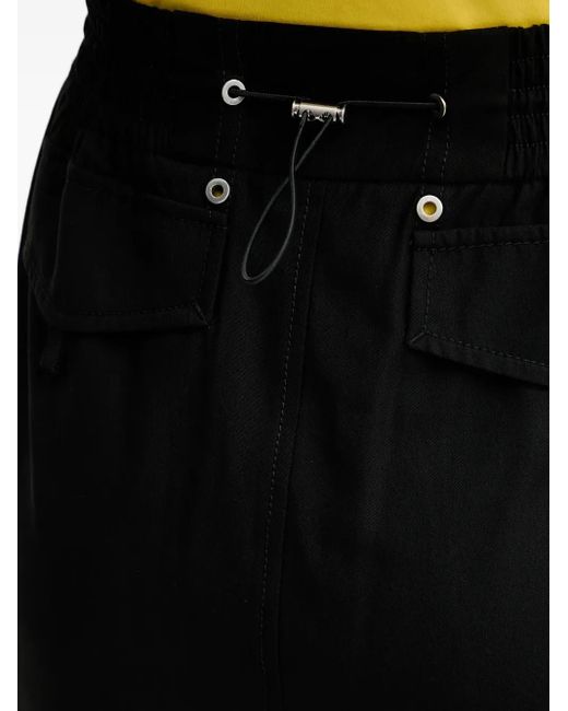 Pinko Black Elasticated Cotton Midi Skirt
