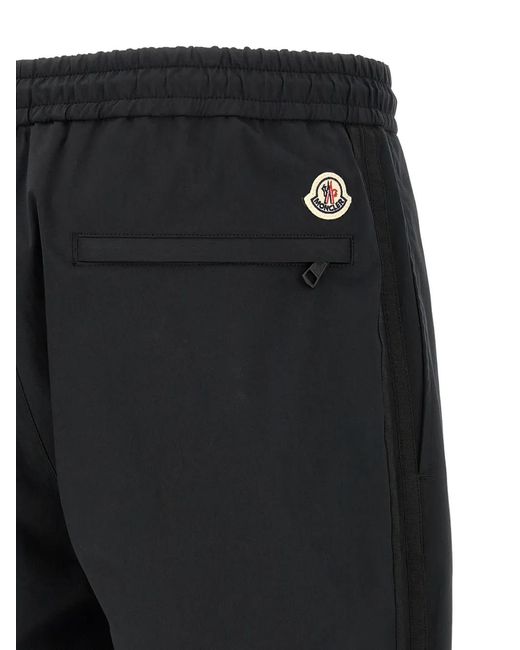 Moncler Black Logo-Patch Track Pants for men