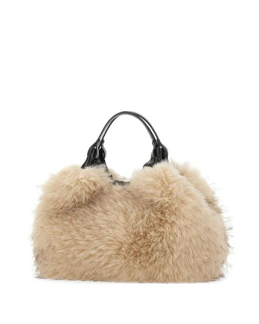 Gianni Chiarini Natural Dua Faux-Fur Tote Bag