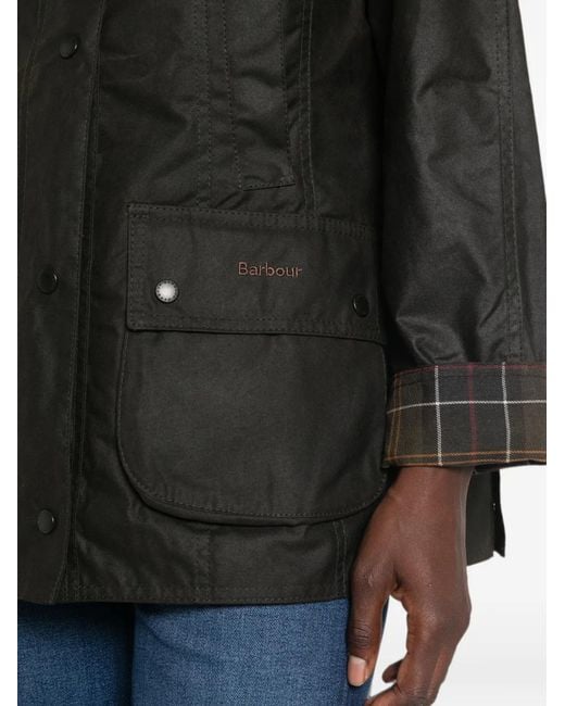 Barbour Black Waxed-Cotton Coat