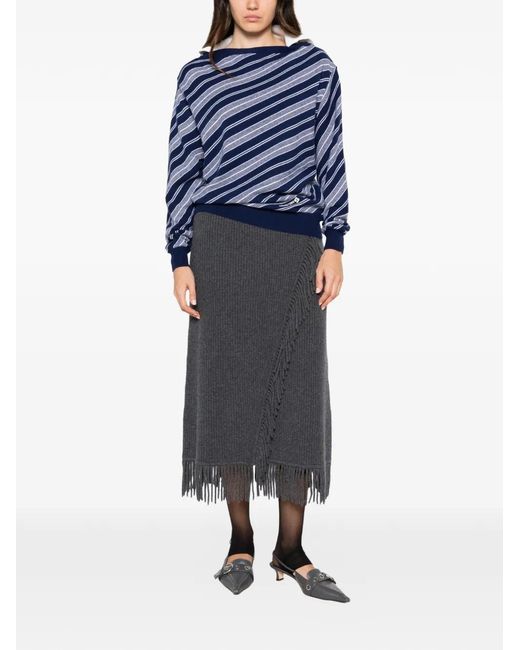 ShuShu/Tong Blue Stripe-Pattern Sweater