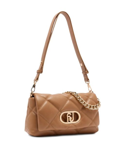 Liu Jo Brown Medium Lapuffy Quilted Logo-Plaque Shoulder Bag