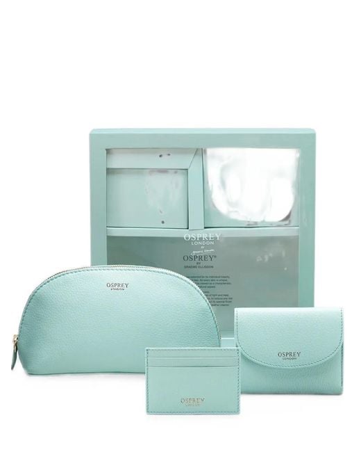 Osprey Green Tilly Logo-Print Leather Wallet Set