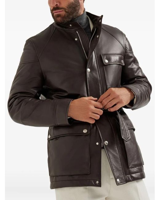 メンズ Brunello Cucinelli ベルテッド サファリジャケット Brown