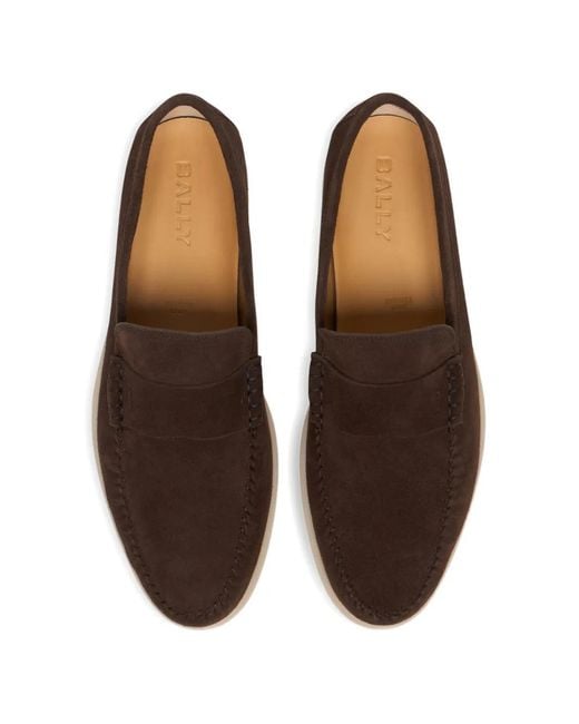 Bally Brown Switz Moc Loafers for men