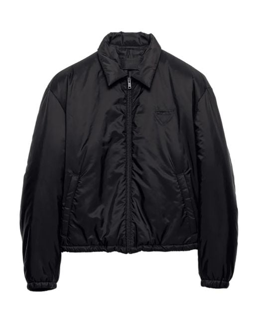 Prada Gefütterte Jacke Mit Triangel-Logo in Black für Herren