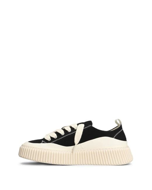 Rhun Black Low-Top Canvas Sneakers for men