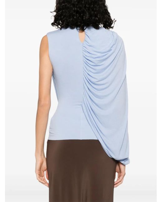 MANURI Gedrapeerde Blouse in het Blue