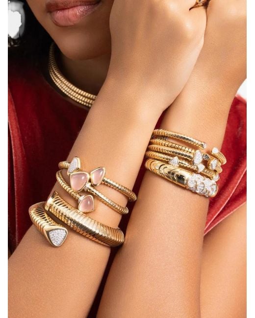 Marina B Metallic Trisolina Rose Quartz And Diamond Bracelet