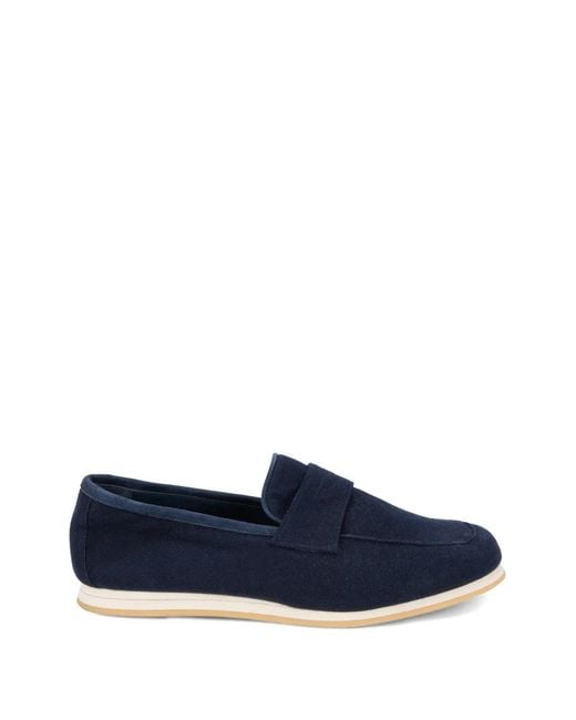 Fedeli Blue Elegant Slip-On Moccasins for men