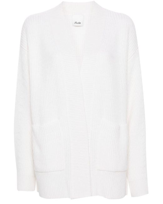 Allude White Open-front Cardi-coat