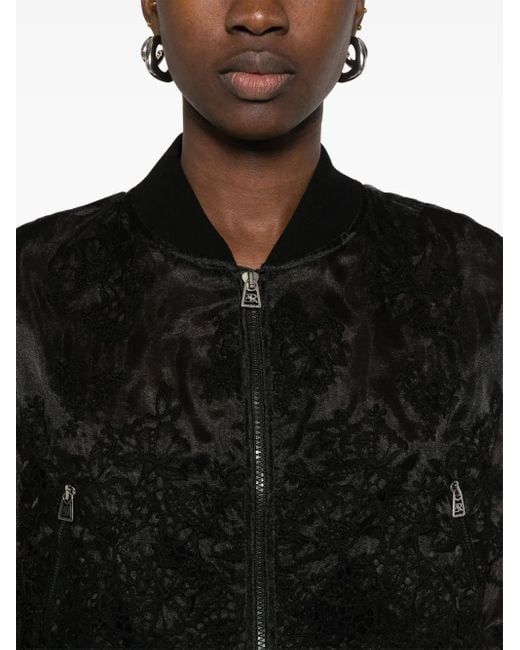 Ermanno Scervino Black Cropped Bomber Jacket