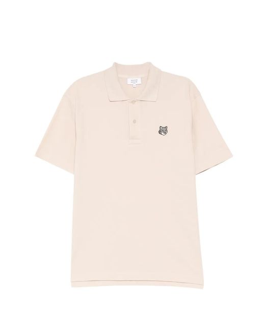 Maison Kitsuné White Fox Head Polo Shirt for men