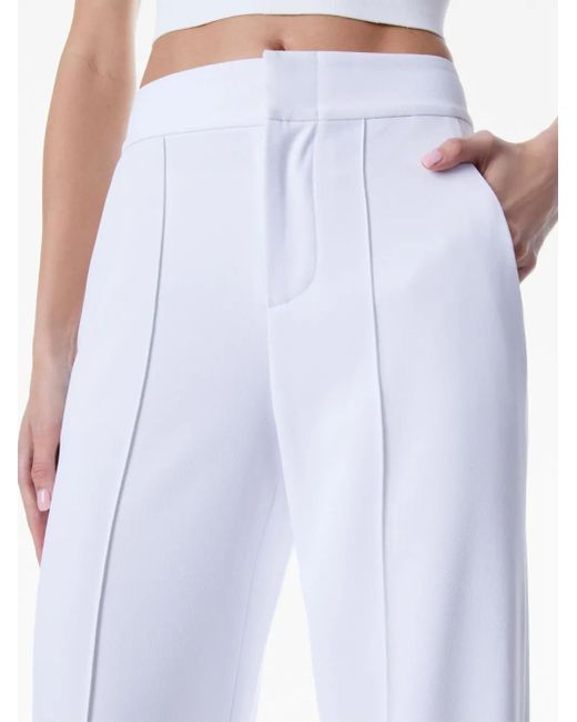Pantaloni Dylan A Gamba Ampia di Alice + Olivia in White