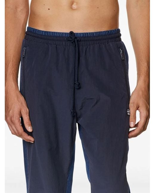 DIESEL Blue P-Bright Logo-Appliqué Track Pants for men