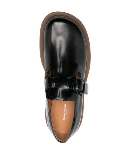 Maison Margiela Black Ivy Leather Buckled Shoes for men