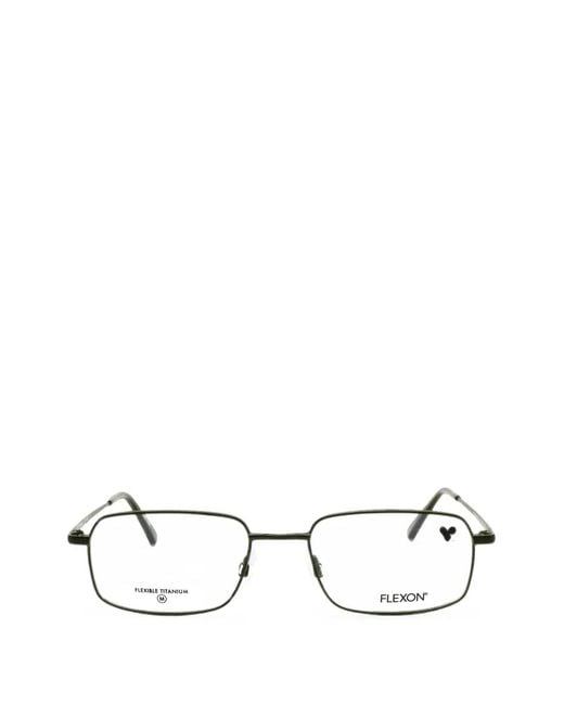 Flexon White Rectangle-Frame Glasses for men
