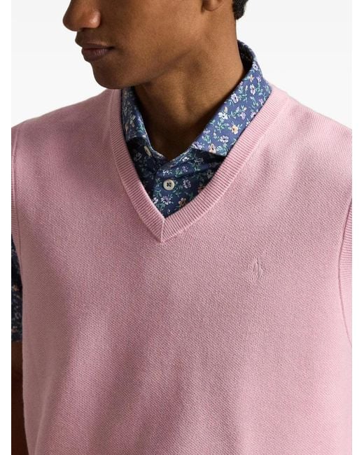 Ralph Lauren Pink Débardeur À Col V Et Broderie Polo for men