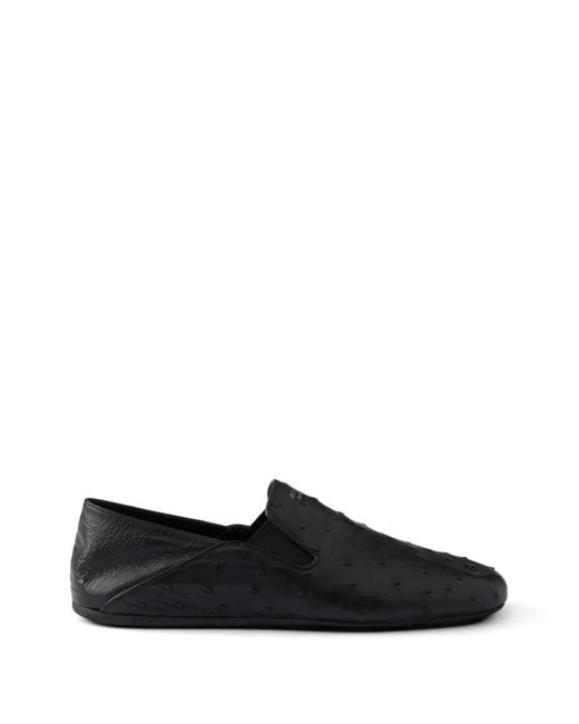 Prada Black Leather Loafers for men