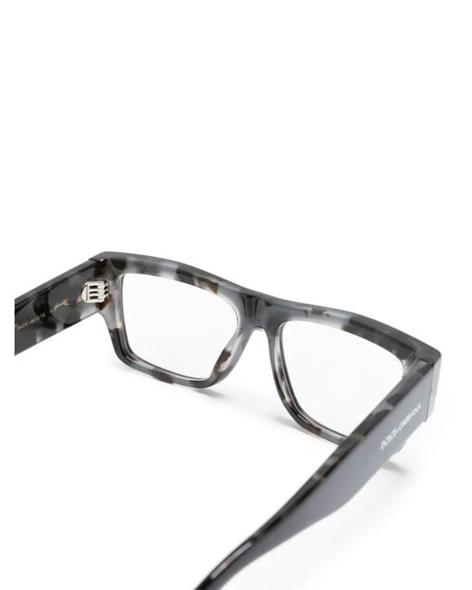 Dolce & Gabbana Black Logo Engraved Rectangle-Frame Glasses for men
