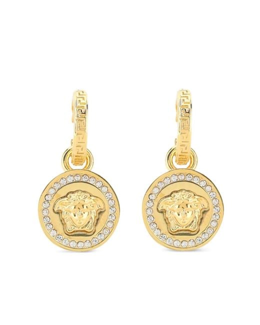 Versace Metallic Earrings Metal Strass