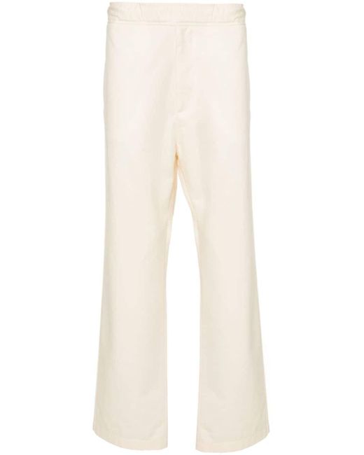 Pantalones rectos con aplique del logo Moncler de hombre de color Natural