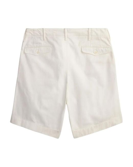RRL White Buttoned Cotton Shorts for men