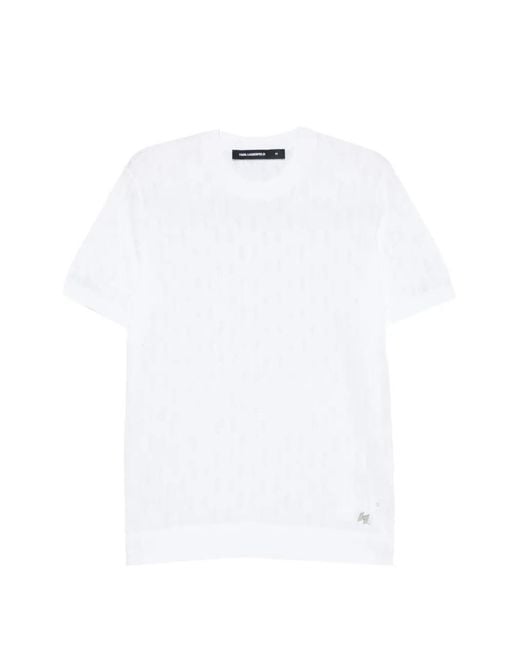 Karl Lagerfeld White Logo Short-Sleeve T-Shirt for men