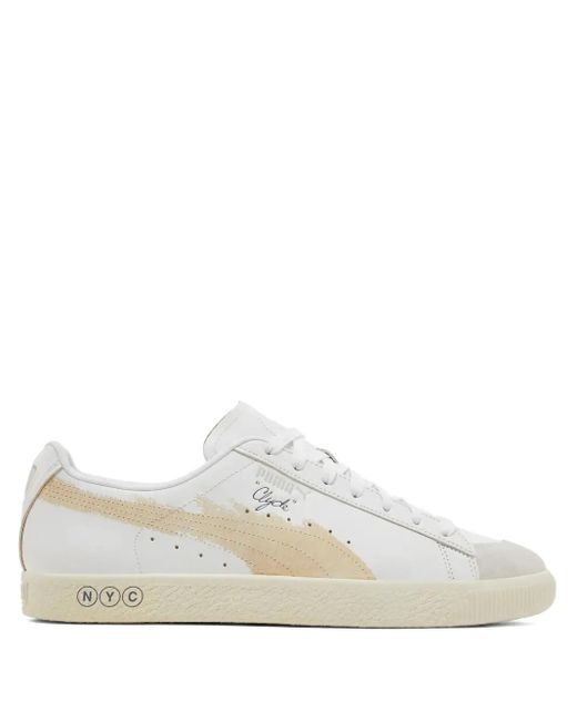 PUMA White X Clyde Extra Butter /Warm/Feather" Sneakers for men