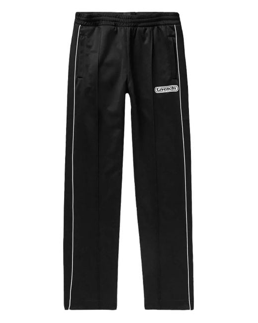 Givenchy Black Side-Stripe Logo-Patch Sweatpants for men