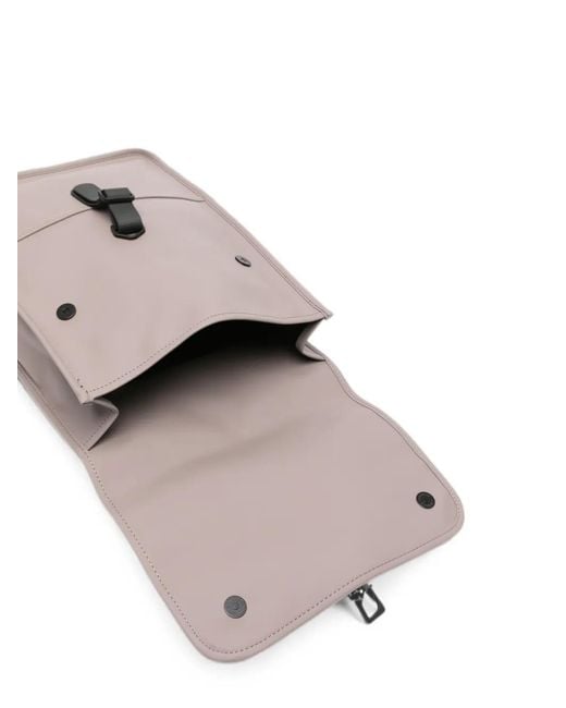 Rains Gray Carabiner-Fastening Foldover-Top Backpack