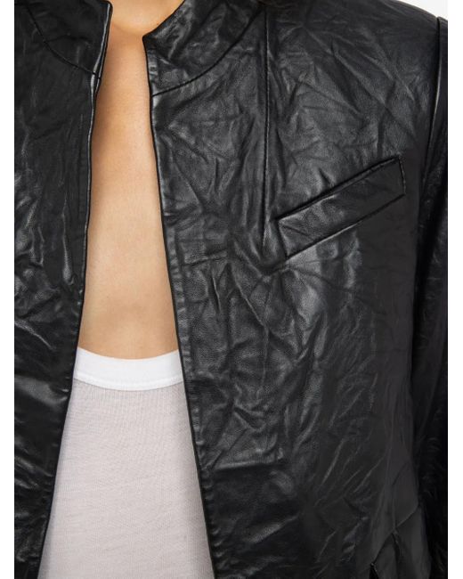 Zadig & Voltaire Black Veryn Crinkle Leather Blazer