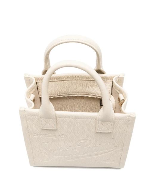 Mc2 Saint Barth Natural Mini Vanity Logo-Embossed Tote Bag