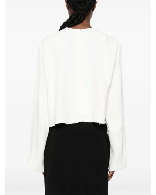 Totême White Raw-Hem Blouse