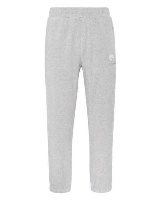 Philipp Plein Gray Logo-Patch Elasticated-Cuff Joggers for men